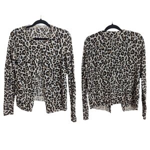 Boho Animal Print Button-down Soft Cardigan Women's Size Small